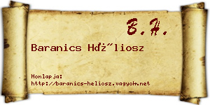 Baranics Héliosz névjegykártya